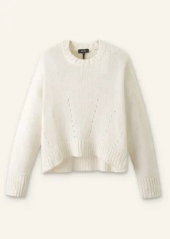Clearance ME+EM Chunky Cotton Curved Hem Jumper Fresh White