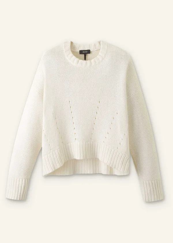 Clearance ME+EM Chunky Cotton Curved Hem Jumper Fresh White