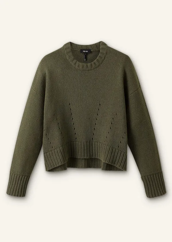 ME+EM Chunky Cotton Curved Hem Jumper Light Khaki