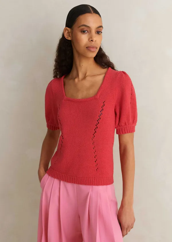 Hot ME+EM Chunky Cotton Fashioned Square Neck Tee