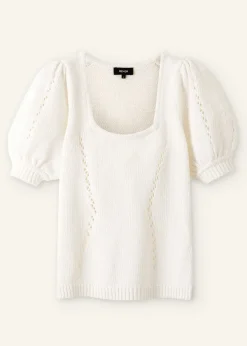 Discount ME+EM Chunky Cotton Fashioned Square Neck Tee Fresh White