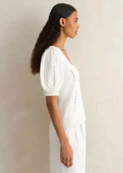 Discount ME+EM Chunky Cotton Fashioned Square Neck Tee Fresh White