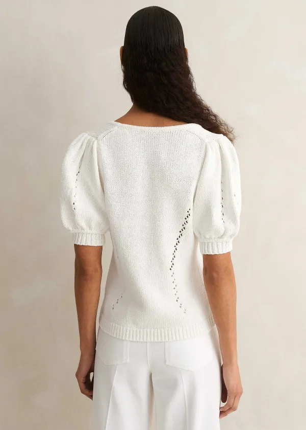 Discount ME+EM Chunky Cotton Fashioned Square Neck Tee Fresh White