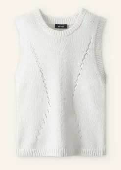 ME+EM Chunky Cotton Fashioned Vest Fresh White