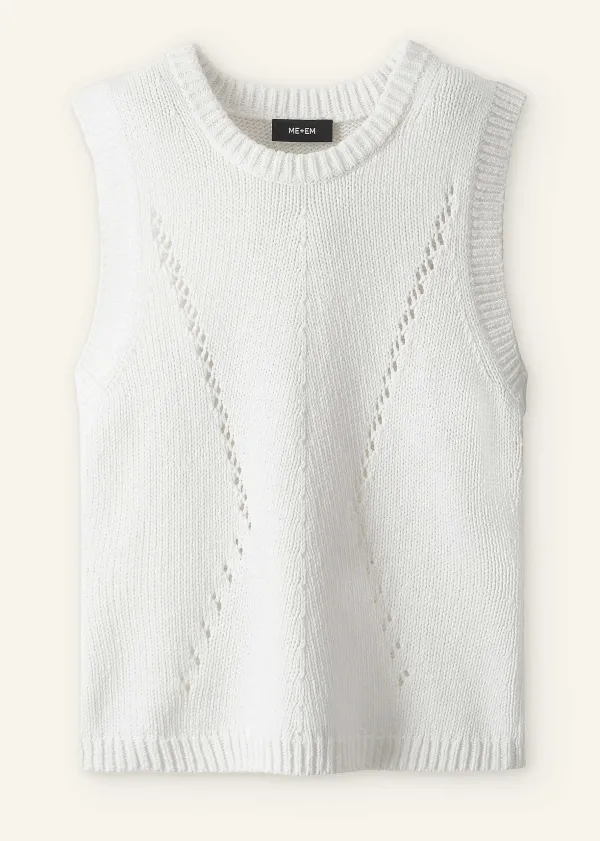 ME+EM Chunky Cotton Fashioned Vest Fresh White