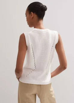 ME+EM Chunky Cotton Fashioned Vest Fresh White