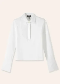Sale ME+EM Classic Bib Detail Layering Shirt Fresh White