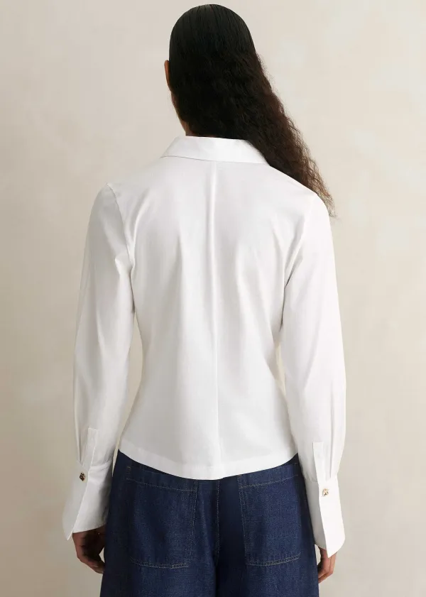 Sale ME+EM Classic Bib Detail Layering Shirt Fresh White