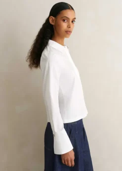 Sale ME+EM Classic Bib Detail Layering Shirt Fresh White