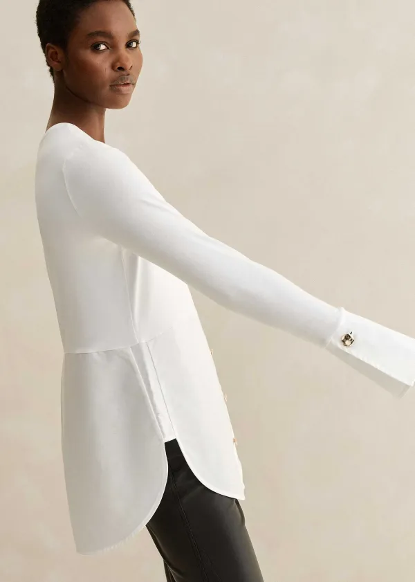 Outlet ME+EM Classic Layering Shirt Fresh White
