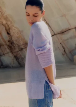 Outlet ME+EM Cloud-Soft Merino Cashmere Silk Jumper Lupin Lilac