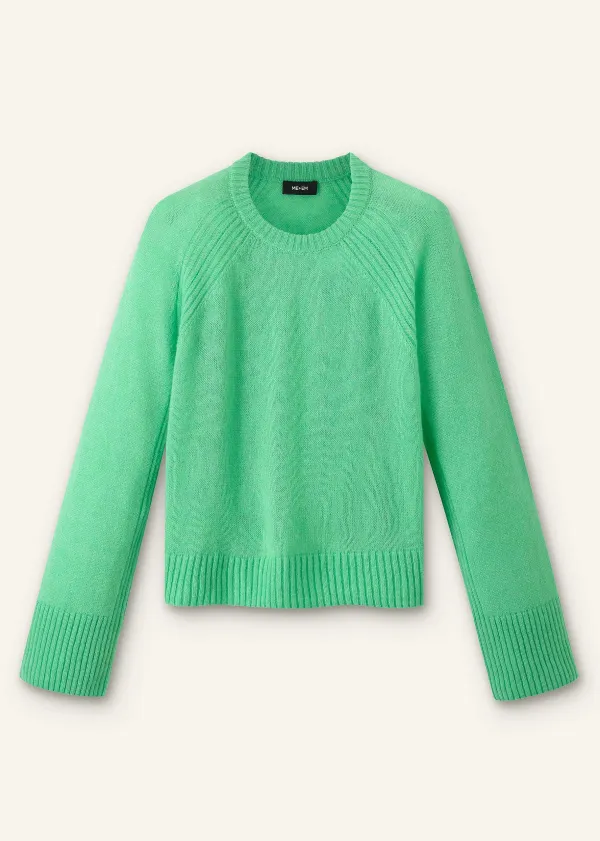 Best ME+EM Cloud-Soft Merino Cashmere Silk Cropped Box Jumper Hot Mint