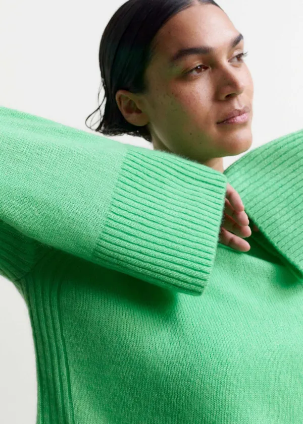 Best ME+EM Cloud-Soft Merino Cashmere Silk Cropped Box Jumper Hot Mint