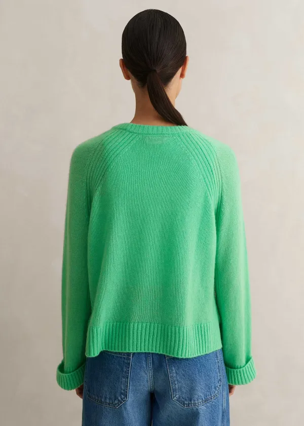 Best ME+EM Cloud-Soft Merino Cashmere Silk Cropped Box Jumper Hot Mint