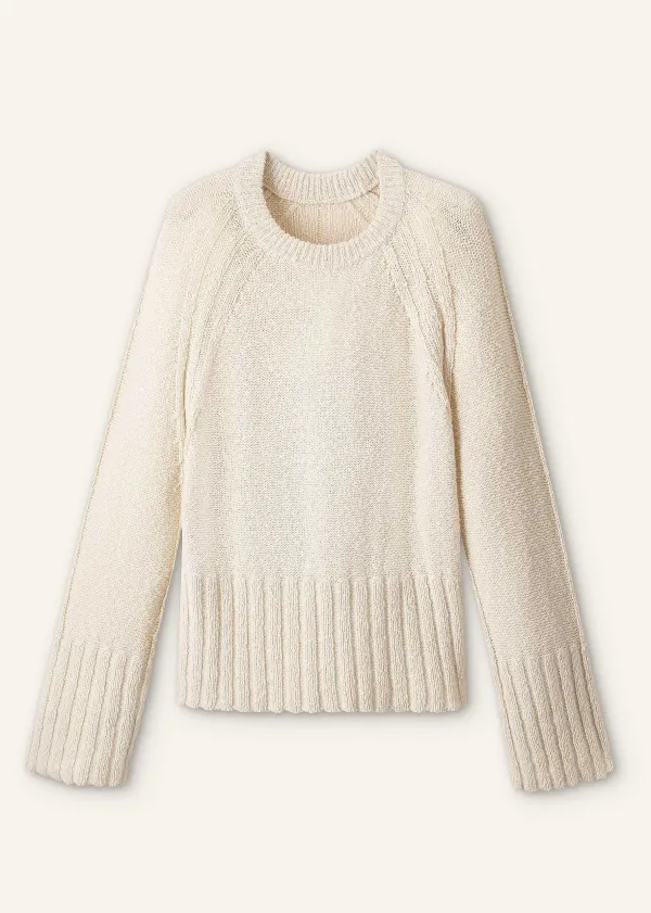 Clearance ME+EM Cotton Boucl Relaxed Jumper Natural Ecru