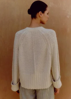 Clearance ME+EM Cotton Boucl Relaxed Jumper Natural Ecru