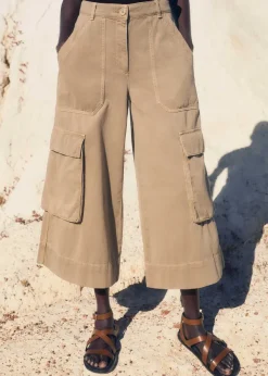 ME+EM Cotton Cargo Culotte Stone