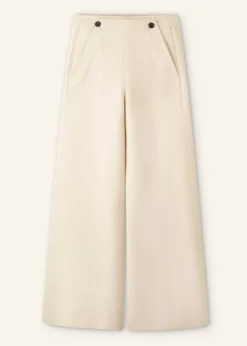 Discount ME+EM Cotton Herringbone Wide-Leg Trouser Ecru