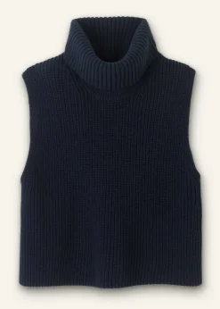 New ME+EM Cotton Merino Rib Layering Vest + Snood Navy