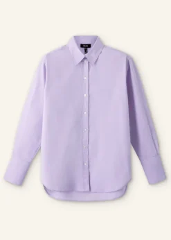 New ME+EM Cotton Oversized Boyfriend Shirt Lilac