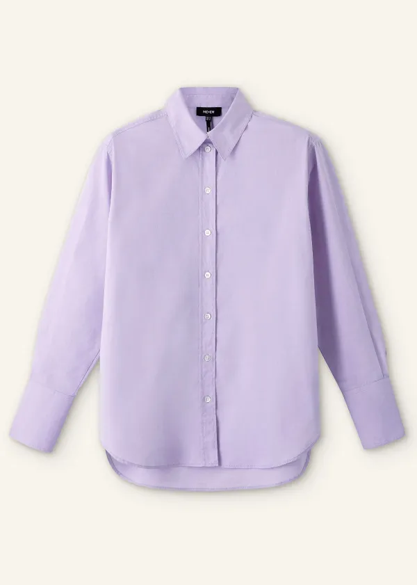 New ME+EM Cotton Oversized Boyfriend Shirt Lilac