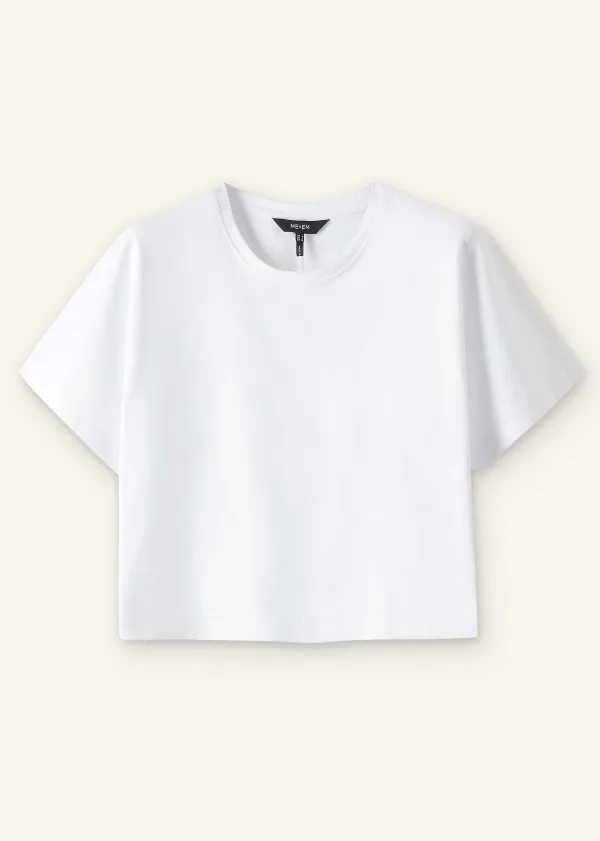 Best ME+EM Cotton Oversized Crop Tee Bright White