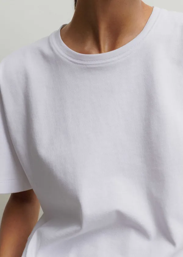 Best ME+EM Cotton Oversized Crop Tee Bright White