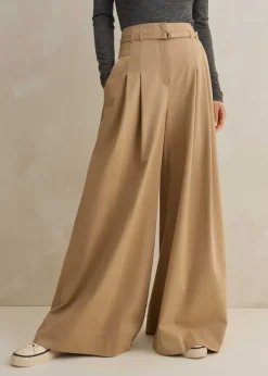 Outlet ME+EM Cotton Super High-Waisted Trouser + Belt Stone