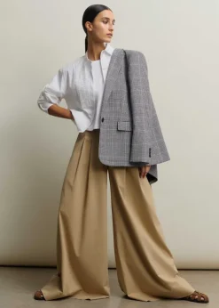 Outlet ME+EM Cotton Super High-Waisted Trouser + Belt Stone