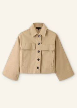 Sale ME+EM Cotton Twill Casual Swing Jacket Stone