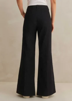 Discount ME+EM Cotton-Blend Denim Kick Flare Trouser Indigo