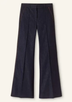 Discount ME+EM Cotton-Blend Denim Kick Flare Trouser Indigo