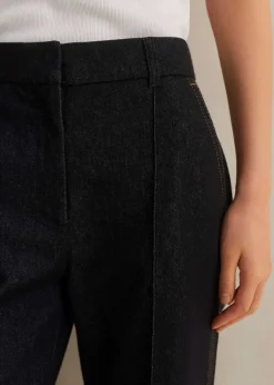 Discount ME+EM Cotton-Blend Denim Kick Flare Trouser Indigo