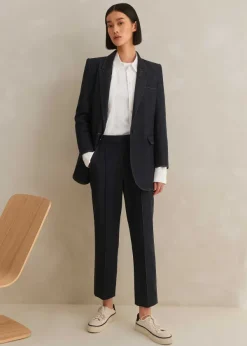 Best ME+EM Cotton-Blend Denim Straight Crop Trouser Indigo