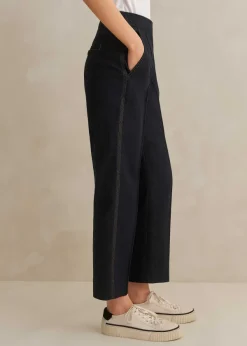 Best ME+EM Cotton-Blend Denim Straight Crop Trouser Indigo