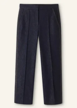 Best ME+EM Cotton-Blend Denim Straight Crop Trouser Indigo