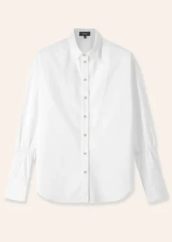 Outlet ME+EM Crease Less Cotton Elastic Sleeve Shirt White