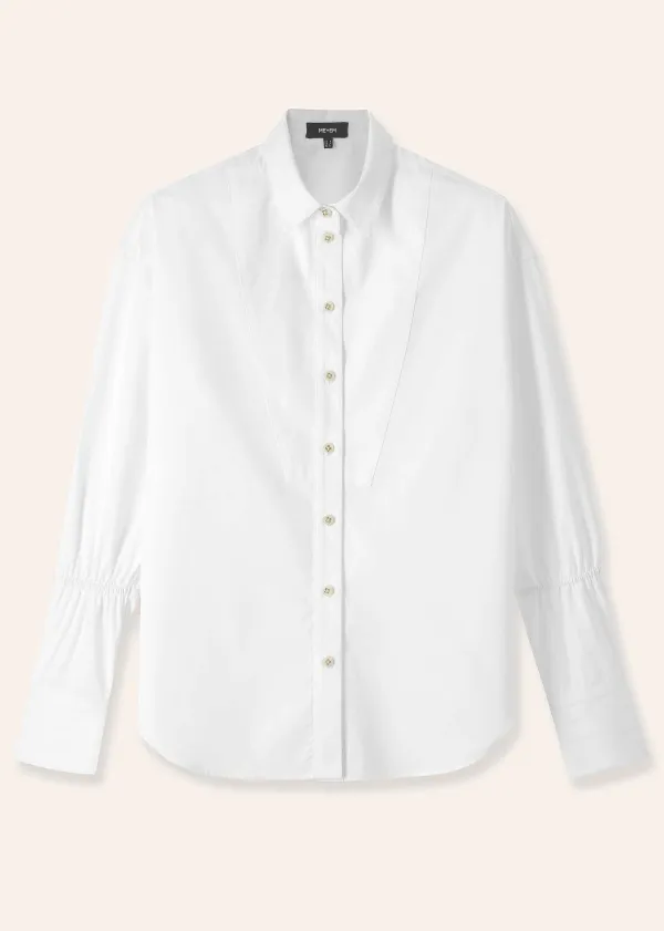 Outlet ME+EM Crease Less Cotton Elastic Sleeve Shirt White