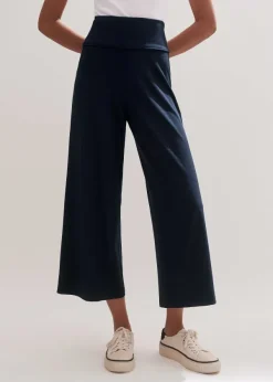 Hot ME+EM Crop Palazzo Pant Dark Navy