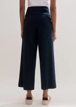 Hot ME+EM Crop Palazzo Pant Dark Navy