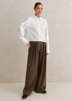 Clearance ME+EM Cropped Shirt White