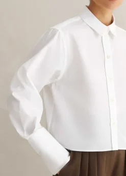 Clearance ME+EM Cropped Shirt White