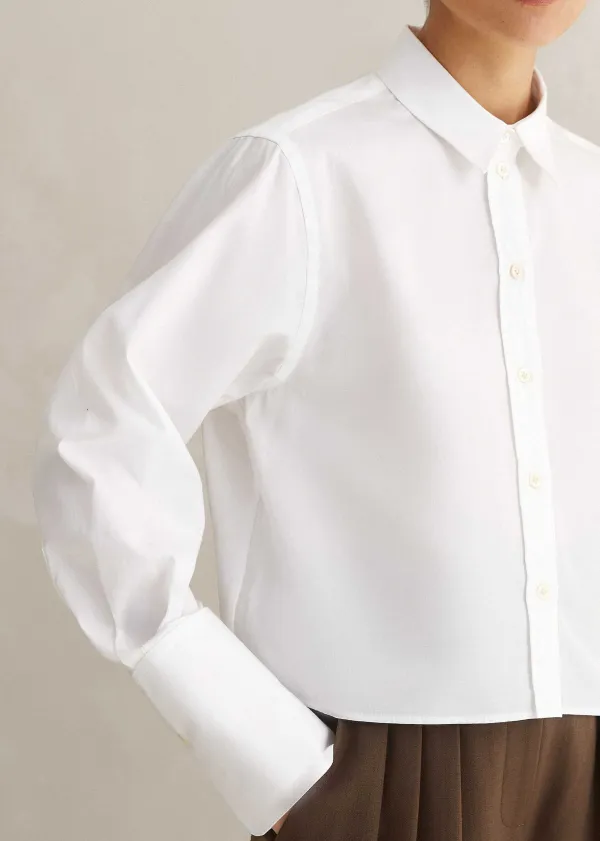 Clearance ME+EM Cropped Shirt White