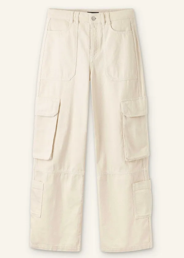 ME+EM Denim Baggy Cargo Jean Ecru