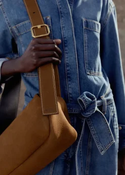 Hot ME+EM Denim Jumpsuit + Belt Mid Blue Denim