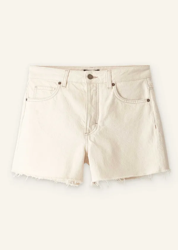 Hot ME+EM Distressed Denim Short Ecru