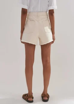 Hot ME+EM Distressed Denim Short Ecru