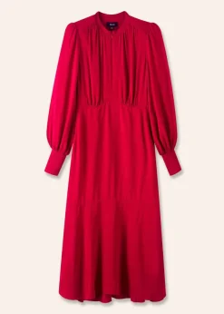 Sale ME+EM Elegant Panelled Midi Dress Scarlet