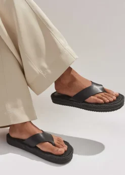 Sale ME+EM Espadrille Flip Flop Black