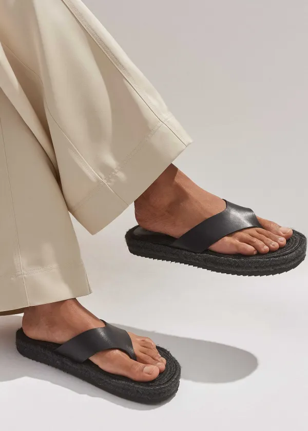 Sale ME+EM Espadrille Flip Flop Black